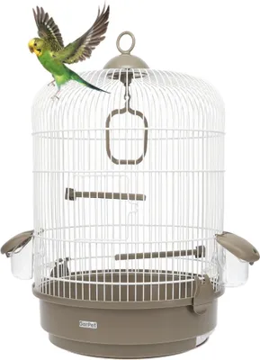 Produktbild von Vogelkäfig Wellensittich Zubehör Vogel Käfig mit Zubehör Vogelvoliere Innen Rund Sittich Vogelkäfig Klein Rund Hängend Nymphensittich Käfig Weiß