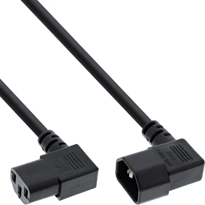 Zdjęcie produktu dla InLine® 16620A Przedłużacz kabla sieciowego, C13 do C14, 1,8 m, kąt 90°