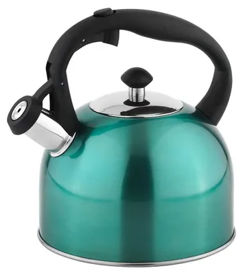 Produktbild von A. Basics Edelstahl-Teekessel, 2,3 l, blaugrün