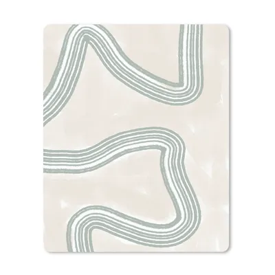 Produktbild von MuchoWow® Mauspad Mousepad Linien - Grün - Weiß - Abstrakt - Design 19x23 cm - Mousepads - Maus Mat - Pad - Mausunterlage - Mauspads - Spielen