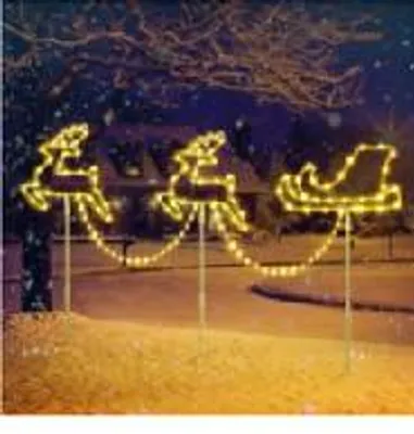 Weihnachtsbeleuchtung, 3er-Set, für Innen und Außen