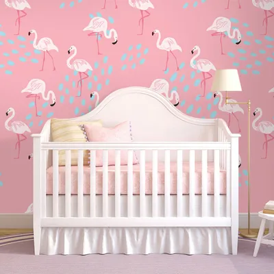 Produktbild von Coloray Fototapete 250x250 cm An Einer Wand Latex Latextapete - Flamingo Tiere Pastell Paradies