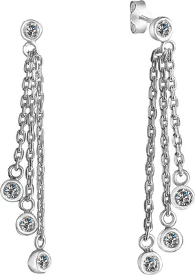 Produktbild von V Ohrhänger 925/- Sterling Silber 4,5cm weiß Zirkonia 299220016R