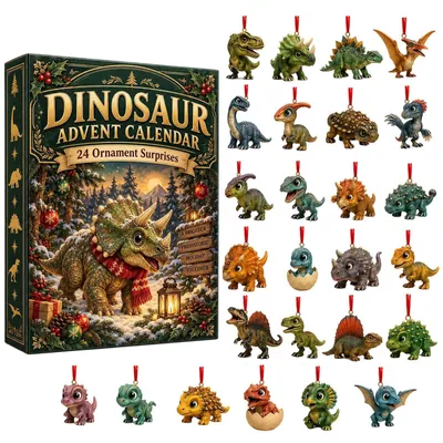 Zdjęcie produktu dla Kalendarz Adwentowy Dinozaury 2026 24 Dni Boże Narodzenie Odliczanie Green1 Zielony 1