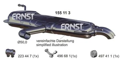 Produktbild von ERNST 155113 Endschalldämpfer für VW Golf V Schrägheck (1K1) Auspuff