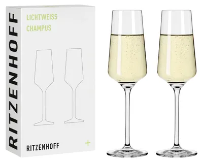 Immagine prodotto di Ritzenhoff Champagnerglas 2er-Set Lichtweiss Julie 001, Nadine Niggemeier, Kristallglas, 233 ml, 6111008