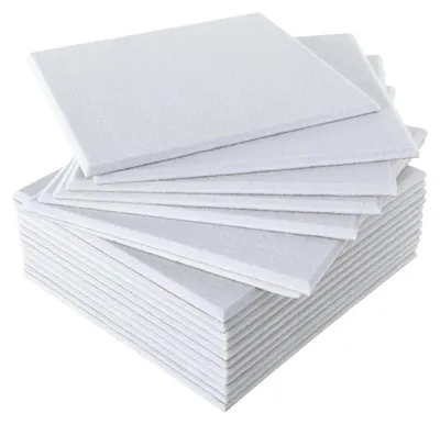 Immagine prodotto di Set da 18 pannelli acustici - Pannelli in fibra di poliestere - Isolamento acustico - Design quadrato - Personalizzabili - Per la casa e l'ufficio - Bianco