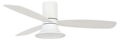 Image de Ventilateur de plafond à basse consommation avec éclairage LED et télécommande Flusso Blanc 132 cm
