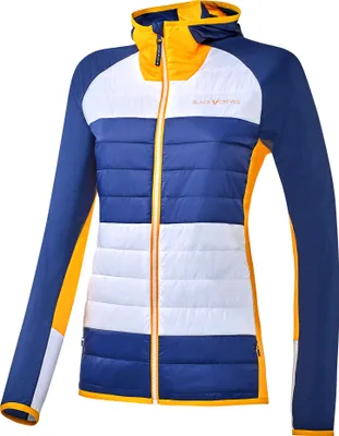 Produktbild von BLACK CREVICE - Damen Hybrid Sportjacke/Fleecejacke | Farbe: Navy/Gelb | Größe: 44