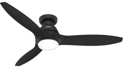 Obrázok produktu pre Energeticky úsporný stropný ventilátor s LED osvetlením a diaľkovým ovládaním Calabasas Low Profile Black 132 cm