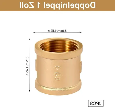Doppelnippel 1 Zoll IG/IG Messing, 2 Stück, weiblicher Gewindeverbinder für Rohrverbindungen, Adapter für Sanitär und