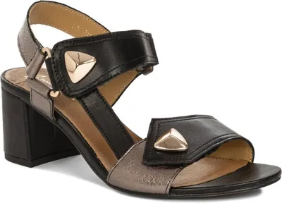 Produktbild von Maciejka Sandalen aus Naturleder mit Blockabsatz, Schwarz, Modell 0702501001
