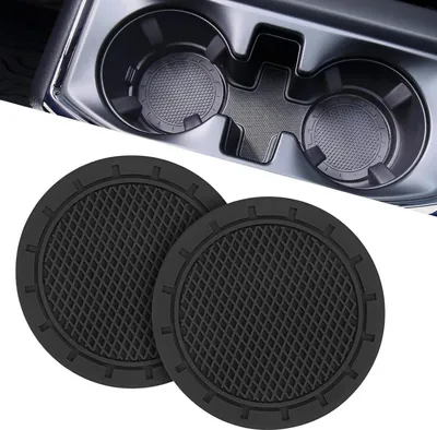 Zdjęcie produktu dla JOYTUTUS podstawki pod kubek samochodowy 2 sztuki czarny antypoślizgowy silikon uniwersalny 6.8cm