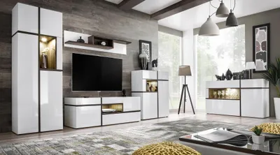 Immagine prodotto di Set 5 pezzi soggiorno mobile TV armadio pareti attrezzate legno moderno mobili nuovi