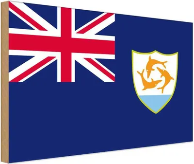 Produktbild von vianmo Holzschild 20x30 cm Anguillas Anguilla Flagge Fahne Wappen