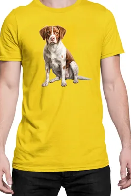 Immagine prodotto di Maglietta da uomo Dogs Breeds Brittany Dog Breed 006, Man L , Jaune