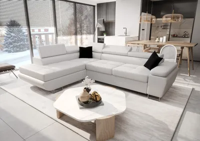 Produktbild von Ecksofa 272 cm Weiß Kunstleder Links Kongo RBN04