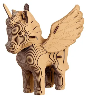 Produktbild von 3D-Puzzle Pegasus – magisches Holzmodell zum Bemalen