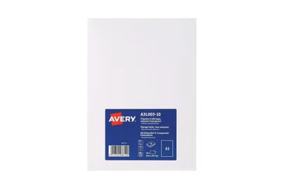 Produktbild von Avery A3L003-10 Druckeretikett Weiß Selbstklebendes Druckeretikett