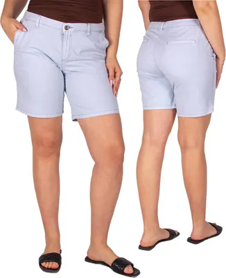 Produktbild von FIRI Damen Shorts Bermuda Mode Baumwollshorts, blau, 36 S