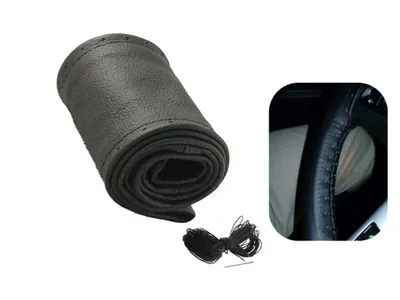 Produktbild von Lenkradschoner Lenkradbezug Lenkradhülle Leder Größe L Ø 39-40 Schwarz