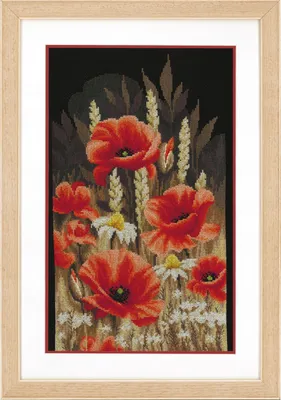 Produktbild von Vervaco Kreuzstich Stickpackung "Wilde Mohnblumen", Zählmuster, 23x42cm