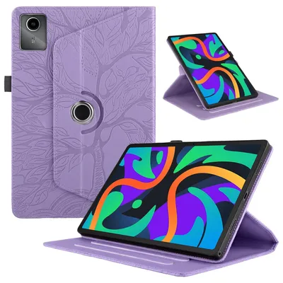 Immagine prodotto di Per Lenovo Tab M11 Rotazione a 360 gradi Modello di albero implementabile Custodia Sleeve in Similcuoio viola