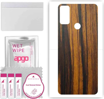 Produktbild von apgo Rückseite Schutzfolie, Skin, kompatibel mit TCL 20Y, Hinten Displayschutzfolie aus Vinylfolie, kratzfest, einfache Montage - Tigerwood
