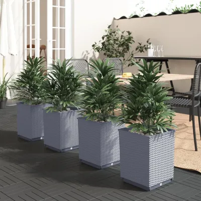 Produktbild von 2024 MoBeeterne Blumentöpfe Pflanzkübel 4 Stk. Dunkelgrau 30x30x37 cm Polypropylen 353349