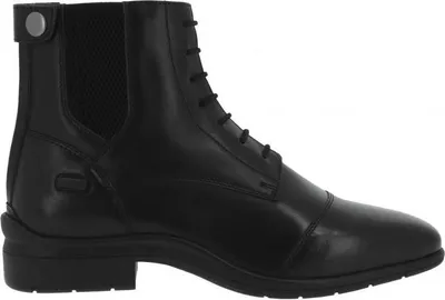 Image de Bottines d'équitation pour femme EQUITHÈME Sporty, à lacets et fermeture éclair, en cuir de vachette, couleur : noir, taille : 39