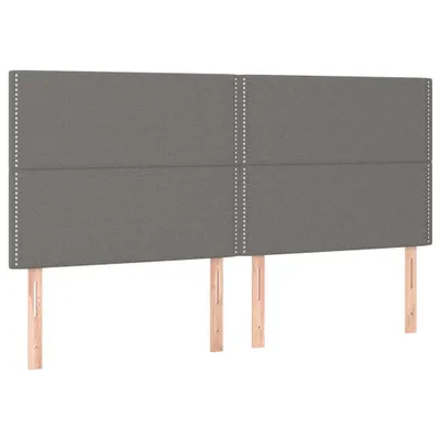 Image de Tête de lit Gris foncé 200x5x118/128 cm Tissu