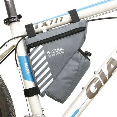 Produktbild von Fahrrad Tasche mit Flaschenhalter Befestigung in Grau Schwarz