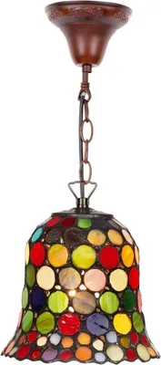 Produktbild von Casa Padrino Tiffany Hängeleuchte / Pendelleuchte Mehrfarbig Ø 16 cm - Handgefertigte Tiffany Leuchte
