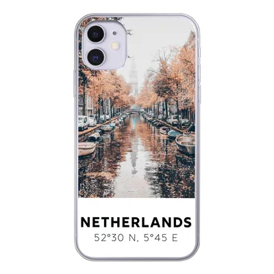 Produktbild von MuchoWow® Handyhülle Schutzhülle Hülle für iPhone 11 Niederlande - Amsterdam - Gracht - Herbst Silikon Softcase Handy Hülle - Handytasche