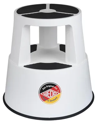 Productafbeelding van Rolkruk opstapkruk olifantenvoet - Kunststof - Hoogte 43 cm - Tot 150 kg - Antislip - Wit