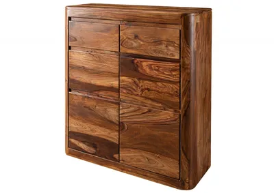 Image de MASSIVMOEBEL24 | Commode 100x37 Palissandre ciré Noisette TORONTO #238