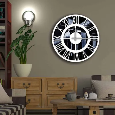 Produktbild von Opviq, 5050MS- HMA6275, Bunt, Wanduhren, 50 cm, 100% MDF (Dicke: 5 mm)