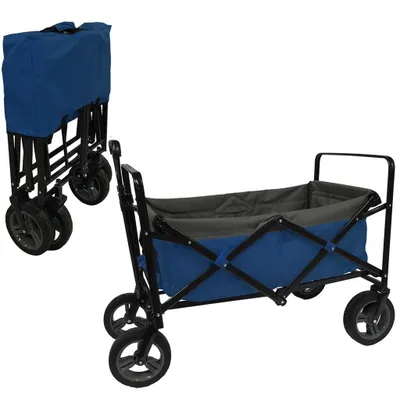 Produktbild von Outdoor Bollerwagen Blau/grau, Blau, Polyester, Stahl, 80 kg, 520 mm, 228 mm