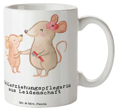 Produktbild von Mr. & Mrs. Panda Tasse Heilerziehungspflegerin Leidenschaft - Weiß - Geschenk, Ausbildung, Kaffeebecher, Trinkbecher, Kaffeetasse, Heilerziehungspfleger, Lustig, Spruch