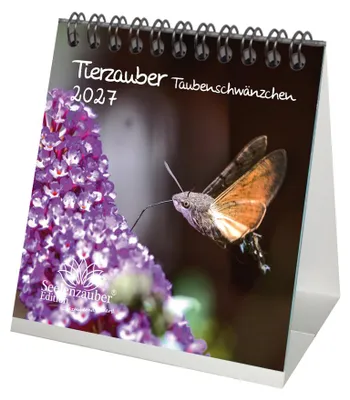 Produktbild von Tierzauber Taubenschwänzchen Tischkalender 10x10cm für 2027 - Seelenzauber