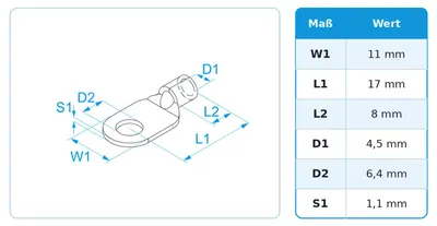 Produktbild von Ringkabelschuh 10mm² M6 unisoliert 8AWG Crimp Kabelschuh | 100 Stück