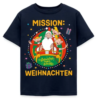 Produktbild von Spreadshirt Weihnachtsmann & Co. KG Mission Weihnachten Kinder T-Shirt, 98/104 (3-4 Jahre), Navy