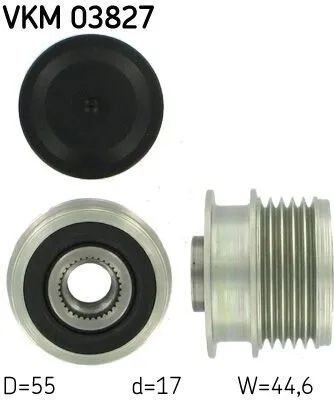 Produktbild von SKF Generatorfreilauf Riemenscheibe Lichtmaschine passend für MERCEDES-BENZ A-Klasse (W168) Ø55mm