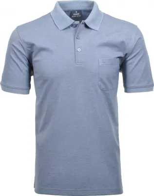 Produktbild von RAGMAN Herren Poloshirt Kurzarm Polokragen Baumwollmix Jeansblau 6XL