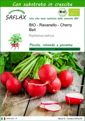 Immagine prodotto di SAFLAX - BIO - Ravanello - Cherry Bell - 100 semi - Con substrato - Raphanus