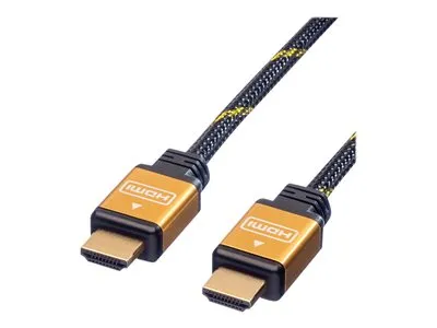 Obrázok produktu pre ROLINE 11.04.5562, 2 m, Typ HDMI (štandard), Typ HDMI (štandard), Audio Return Channel (ARC), Čierna, Zlato