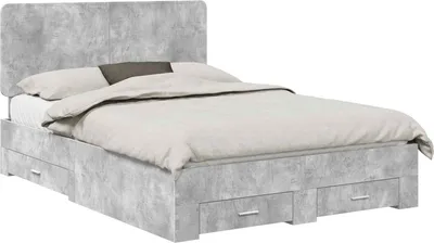 Immagine prodotto di vidaXL Giroletto con testiera grigio cemento 160 x 200 cm materiale a base di legno