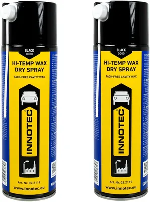 Produktbild von 2 Stück Innotec Hi-Temp Wax Spray Unterboden und Hohlraumschutz Fettspray Schwarz - Next Level Konservierung für Automotive & Industrie