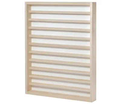 Produktbild von Sammlervitrine aus Holz mit 11 Fächern – Wandvitrine 41 × 52 × 5 cm – Modell V-75 – Regale für Miniaturen, Figuren & Sammlerstücke