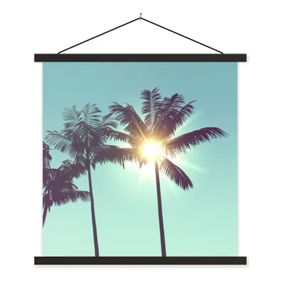 Produktbild von MuchoWow® Textilposter Palmen - Sommer - Sonne 40x40 cm mit schwarzem Rahmen - Fotos